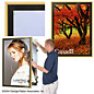 Metal Swinging Poster Hangers 30" x 40" Satin Gold<br>with Black Matboard metal swinging poster hangers