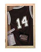 Shadow Box Display Cases are Great for Sports Memorabilia Shadow Box Displaying a Sports Jersey