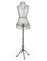 Wire dress form with floor standing design