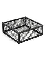 Iron mesh cube storage riser with black powder-coated finish