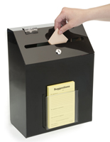 Black Suggestion Box with 1 Pocket - Clear