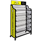 Mobile Order Pickup Stand with 4 Wheels for Quick In and Out Mobility Mobile order pickup stand with 3 pre-printed panels