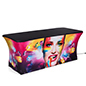 Full color Dye Sublimation Print on 6 Foot Backlit Custom Scrim Cover and Table Set 6 Foot backlit custom scrim cover and table set with full color dye sublimation print