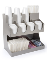 Tabletop Condiment Organizer with 11 Compartments 11 compartment stainless steel tabletop condiment organizer