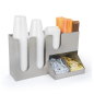 Multi-Pocket Coffee Counter Organizer for Cafes and Breakrooms Two tiered stainless steel coffee counter organizer