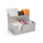 Beverage Station Organizer Holds Straws and Condiment Packets Two tier stainless steel beverage station organizer