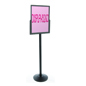Black Sign Mounting Stanchion with Weighted Base and Top-Loading Anti-Glare Lenses Black Sign Mounting Stanchion
