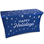 Snowflake Design 4' Stretch Tablecloth with Holiday Message 4' stretch tablecloth with holiday message with 4 side coverage