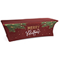 8’ “Merry Christmas” Fitted Table Cover Enhances any Display with Holiday Cheer 8’ “Merry Christmas” fitted table cover with foot pockets