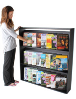 Three Shelf Magazine Rack that has (24) Pockets Three Shelf Magazine Rack