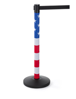 american flag stanchion post wrap for crowd control fixtures
