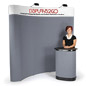 8' Trade Show Display: Gray Hook and Loop Fabric with Custom Header trade show display