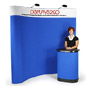 8' Trade Show Booth: Blue Hook & Loop Fabric w/ Custom Header trade show booth