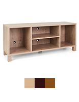 This 58" Wood Television Console Gives Any Room A Homey Feel 58-inch wood television console with three color options