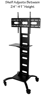 Flat Panel Mount with Locking Wheels Office TV Stand