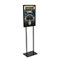 Propped View of 14" x 22" Black Graphic Display Stand 14" x 22" Black Graphic Display Stand with Weighted Base