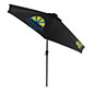 Custom Restaurant Umbrella - Great for Cocktail Decks Custom Restaurant Umbrella with Black Canopy and Personalized Graphics