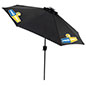 Black Cafe Umbrella with LED Lights Great for Dining Patios Cafe Umbrella with LED Lights and Custom Graphics