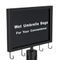 Wet Umbrella Black Stanchion Sign - Cost Effective Risk Reducer for Businesses Wet umbrella black stanchion sign with double-sided pre-printed message
