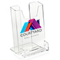 Increase exposure with a custom-printed logo on the face of this brochure holder 4" Acrylic Customized Brochure Holder with Business Card Pocket