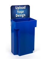 Corrugated Customized Retail Display Cardboard Bins Blue Customized Retail Display Cardboard Bins