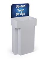 White Printable Cardboard Dump Bins for Retail Printable Cardboard Dump Bins for Retail with Custom Graphics