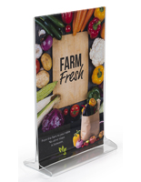 This acrylic frame holds 5.5x8.5 graphics acrylic frame