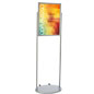 Silver 18 x 24 Mobile Poster Stand, Oval Base Silver 18 x 24 Mobile Poster Stand, Top Loading