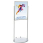 Double-Sided Silver 22 x 28 Wheeled Poster Stand Silver 22 x 28 Wheeled Poster Stand with Powder Coat Finish
