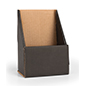 Oblique View of Black Trifold Brochure Holder Black Trifold Brochure Holder with High Backing