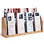 8 Pocket Literature Holder in Light Oak Finish wood literature holder