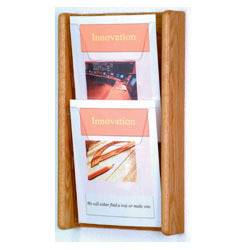 Wood Magazine Rack Medium Oak with Acrylic Front wood magazine rack