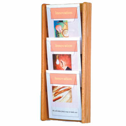 Wallmount Magazine Rack Light Oak with Acrylic Front wallmount magazine rack