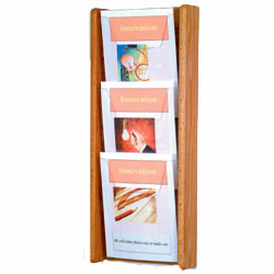 Wallmount Magazine Holder Medium Oak with Acrylic Front wallmount magazine holder