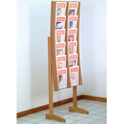 Oak Magazine Rack - 12 Pockets & Medium Oak Finish magazine rack