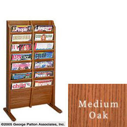 Wood Magazine Holder: 14 Pocket Medium Oak wood magazine holder