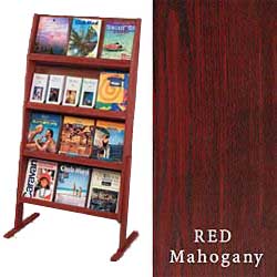 Four Shelf Magazine Holders (Red Mahogany) magazine holders