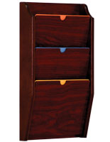 Mahogany Wall File Holder - 3 Pockets Mahogany Wall File Holder