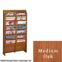 2 Wide Magazine Rack with 14 Pockets Installs with Included Hardware and Pre-Drilled Holes 2 wide magazine rack with 14 pockets with wall mounting kit