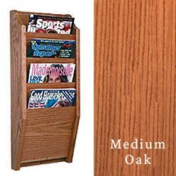 Wood Magazine Racks 4 Pocket (Medium Oak) wood magazine racks