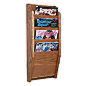 Wood Magazine Racks 4 Pocket (Medium Oak) wood literature racks wall mount