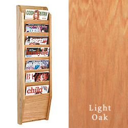 7 Tier Wood Magazine Mount Is Great for Waiting Areas and Lobbies 7 tier wood magazine mount with neutral light finish