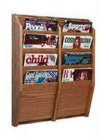 4-Tiered Vertical Magazine Wall Display Racks Displays Promotional Materials to Visitors 4-tiered vertical magazine wall display racks with solid wood fabrication