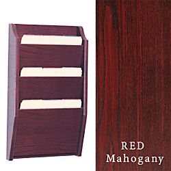 3 Pocket Wooden File Holders (Red Mahogany) wooden file holders