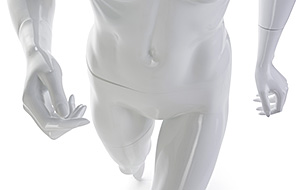 The running pose is becoming an increasingly popular mannequin position closeup view of a running mannequin
