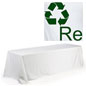 This polyester table cover includes a custom imprint white polyester table cover