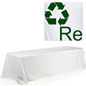 This polyester promotional tablecloth includes a custom imprint white polyester promotional tablecloth