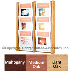 6 Pocket Wall Hanging Wood Magazine Rack Is Made of Real Oak 6 pocket wall hanging wood magazine rack with mounting hardware