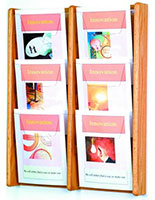 Wall Mount Double Magazine Display Rack is Made of Solid Oak Wood Wall mount double magazine display rack with installation hardware