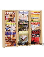 Wall Mounted Wood Magazine Rack Displays Literature with Clear Acrylic Panels Wall mounted wood magazine rack with solid wood construction